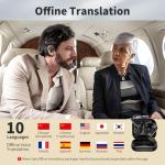 Language Translator Earbuds, 3-in-1 AI Translation Earbuds, 138 Languages Online instant Voice Translation Earbuds Real Time translator device with APP for iOS for Android for Travel Business Learning