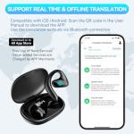 AI Translation Earbuds Real Time 2025, 150 Language&Accents Two Way Instant Voice Translator Ear Buds, Audifonos Traductores Inglés Español Wireless Bluetooth Headphones Translating Device-Black