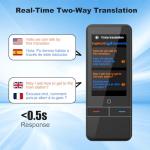 Language Translator Device, High Accuracy Portable Real-Time Two Way Instant Translator, 139 Languages Offline Online Interpreter Voice Text Photo Translation for Travelling Learning Business