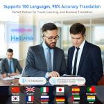 AI Translation Earbuds Real Time 2025, 150 Language&Accents Two Way Instant Voice Translator Ear Buds, Audifonos Traductores Inglés Español Wireless Bluetooth Headphones Translating Device-Black