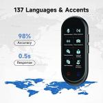Language Translator Device, Portable Translator No WiFi Needed, Offline Voice Photo Translation, 137 Languages Supported, High Accuracy Translator Device for Travel Business Learning (Black)