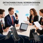 Language Translator Device, Upgraded Detachable Dual Screen AI Translator, Premium Bilingual Real-Time Voice Translation with 150 Languages, Online&Offline&Photo Translate for Business Learning Travel
