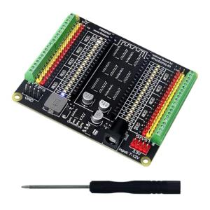 Freenove Breakout Board for ESP32 / ESP32-S3 WROVER WROOM, Terminal Block Shield HAT with Pin Header, 5V 3.3V Power Outputs, GPIO Status LED