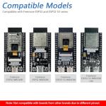 Freenove Breakout Board for ESP32 / ESP32-S3 WROVER WROOM, Terminal Block Shield HAT with Pin Header, 5V 3.3V Power Outputs, GPIO Status LED