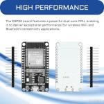 YEJMKJ 10pcs ESP32 ESP-32S Development Board ESP-WROOM-32 Module 2.4GHz Dual-Mode WiFi + Bluetooth Processor 2-in-1 Dual Cores Microcontroller Integrated Chip CP2102 for Arduino IDE