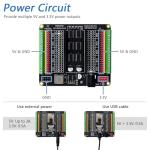 Freenove Breakout Board for ESP32 / ESP32-S3 WROVER WROOM, Terminal Block Shield HAT with Pin Header, 5V 3.3V Power Outputs, GPIO Status LED