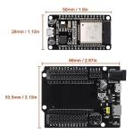 3 Set ESP32 ESP-32S WiFi Development Board NodeMCU ESP-WROOM-32 Microcontroller with ESP32 GPIO Breakout Board 30Pin Type-C Micro USB Dual Interface ESP32 Shield 30P Expansion Board