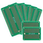 EPLZON Solderable Breadboard PCB Board Gold-Plated Solder Breadboard for DIY Electronics Projects Apply to Arduino Soldering Projects 3.5"x2.05" (5 Pack + 2 Mini Board, Green)
