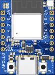 Apollo DEV-1 ESP32-C3 Development Board with USB-C, WiFi, Bluetooth, RGB LED, GPIO, and I2C. DIY Electronics, Smart Home Automation, IoT Projects, and Sensor Integration. Pre-soldered Headers