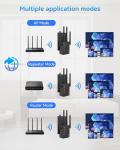WiFi Extender Signal Booster, 12880 Sq.Ft Range, 105 Device Compatibility, Dual Band 5GHz/2.4GHz, 1200Mbps, WiFi Extender for Expanded Coverage