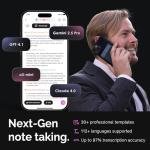 PLAUD AI Voice Recorder, Note AI Note Taking Device, Transcribe & Summarize, Support 112 Languages, 64GB Navy Blue Digital Audio Recorder for Lectures, Meetings, Calls, with Magnetic Dark Blue Case
