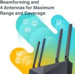 TP-Link Smart WiFi 6 Router (Archer AX10) – 4 Gigabit LAN Ports, Dual Band 802.11AX Router, Beamforming, OFDMA, MU-MIMO, Parental Controls, Dual-Core 900MHz Processor, Works with Alexa