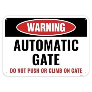 1PC Automatic Gate Sign, 10 x 7 Inches - Aluminum - Moving Gate Warning Sign Metal