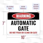 1PC Automatic Gate Sign, 10 x 7 Inches - Aluminum - Moving Gate Warning Sign Metal