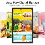 AYSTekMann 15.6'' Digital Signage Display Indoor Interactive LCD Touch Screen Commercial Advertising Kiosk Ultra Thin 5G WiFi All in One Android 11 Capacitive