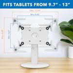 Mount-It! Universal Tablet Stand with Tilt, Anti-Theft Retail iPad POS Kiosk Stand, Fits Tablets from 9.7" to 13" Screen Size, 90° Rotation for Portrait and Horizontal Viewing, Durable Steel, White