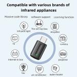Mini Smartphone IR Remote Controller Adapter, Type C Universal Smart IR Controller, Android Mobile Phone Infrared Control for TV DVD Player Refrigerator Light