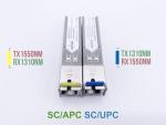 Elfcam® - 1-Piar 1.25G SFP Module Single Mode with The Fiber Optic Port SC/UPC Singlemode, DDM 10km