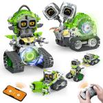 Opmind 5in1 STEM AI Robot Toys Building Set, 478Pcs APP & Remote Control Engineering Erector Blocks for Kids Age 6-8, Coding Interactive Educational Christmas Birthday Gift for 10-12 Year Boys & Girls