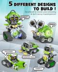 Opmind 5in1 STEM AI Robot Toys Building Set, 478Pcs APP & Remote Control Engineering Erector Blocks for Kids Age 6-8, Coding Interactive Educational Christmas Birthday Gift for 10-12 Year Boys & Girls