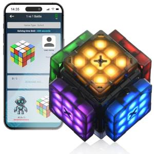 eX-Mars Connect | AI Robot Cube & Smart Cube, Self Scrambling STEM Cube with 10 Puzzle Types | Self Solving Speed Cube, Plays Music | Great X-Mars Experience for Kids, Teens & Adults.