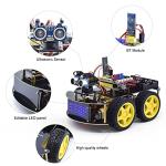KEYESTUDIO Smart Car Robot,4WD Programmable DIY Starter Kit for Arduino for Uno R3,Electronics Programming Project/STEM Educational/Science Coding Kit for Teens Adults,15+