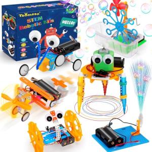 STEM Robotics Kit 6 Set Science Experiments Project Activities for Kids 6-8 8-12 Engineering Building Toy Electronic Motor Robot Craft for Boy 5 6 7 8 9 10 12+ Year Old Girl Gift Summer Outdoor Toy