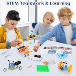 STEM Robotics Kit 6 Set Science Experiments Project Activities for Kids 6-8 8-12 Engineering Building Toy Electronic Motor Robot Craft for Boy 5 6 7 8 9 10 12+ Year Old Girl Gift Summer Outdoor Toy