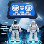Cargooy Best Gift for Kids,Intelligent Programmable RC Robot with Infrared Controller Toys,Dancing,Singing, Moonwalking and LED Eyes,Gesture Sensing Robot Kit for Childrens Entertainment (Blue)