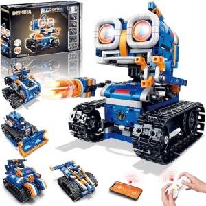 Demkia 5in1 STEM Robot Building Kit, 560 PCS APP/Remote Control Mech RC Robotics for Kids Ages 8-12, Science Kit Coding Robots Toy Set, Birthday Gifts for Boys Age 8-14+