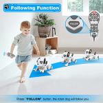 Remote Control Robot Dog Toy, RC Dog Programmable Smart Interactive Robotic Pets, RC Stunt Robot Toys Imitates Animals Music Dancing Handstand Push-up Follow Functions for Boys Girls Toy White Silver