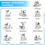 Remote Control Robot Dog Toy, RC Dog Programmable Smart Interactive Robotic Pets, RC Stunt Robot Toys Imitates Animals Music Dancing Handstand Push-up Follow Functions for Boys Girls Toy White Silver