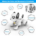 Remote Control Robot Dog Toy, RC Dog Programmable Smart Interactive Robotic Pets, RC Stunt Robot Toys Imitates Animals Music Dancing Handstand Push-up Follow Functions for Boys Girls Toy White Silver