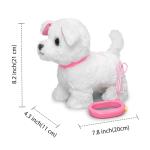 YH YUHUNG Walking and Barking Toy Dog with Remote Control Leash Puppy Electronic Pets Interactive Toys for Kids (White)
