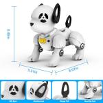 Remote Control Robot Dog Toy, RC Dog Programmable Smart Interactive Robotic Pets, RC Stunt Robot Toys Imitates Animals Music Dancing Handstand Push-up Follow Functions for Boys Girls Toy White Silver