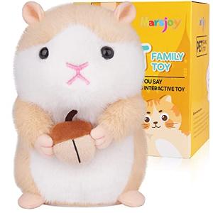 Hamster Talking Pet Toy Repeat What You Say Robot Plush Stuffed Animal Interactive, Dancing and Shaking Robotic Recording Toy, Animated Toy Pet for Girls Boys Baby Kids H: 6.3"