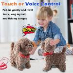 Walking Barking Dog Toy Singing Puppy Set, Repeat What You Say Teddy with Control Leash Electronic Dog, Touch or Voice Control Realistic Robot Musical Dancing Animated Plush Pet for Toddler