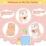 Hamster Talking Pet Toy Repeat What You Say Robot Plush Stuffed Animal Interactive, Dancing and Shaking Robotic Recording Toy, Animated Toy Pet for Girls Boys Baby Kids H: 6.3"
