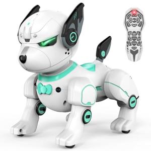 Remote Control Robot Dog Toy, RC Dog Programmable Smart Interactive Robotic Pets, RC Stunt Robot Toys Dog Imitates Animals Music Dancing Handstand Push-up Follow Functions for Boys Girls Toy Green