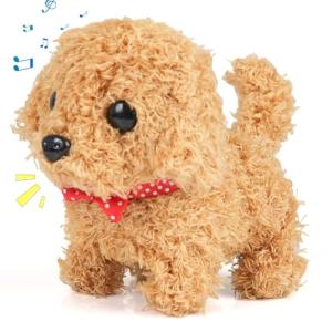 Aikertec Ai Robot Dog Brown - Robot Puppy That Acts Like a Real Puppy, Interactive Robotic Pet That Sits,Barks,Walks & Runs Tail Wagging Like a Real Dog for Pet Lovers