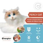 Chongker Interactive Companion Robot Cat Pets, Handmade Weighted Stuffed Animals, Cat Plush Toy with Voice Response, Realistic Heartbeat and Purring, Ragdoll Cat