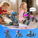 VATOS Kid Smart Robot Dog,Programmable Remote Control Robotic Dog with Bluetooth and Multi-Color LED Eyes, Singing Dancing USB Rechargeable Interactive Robot Puppy Toy for Boys Girls Ages 3-10 Grey
