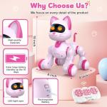 Robot Cat Interactive Toys for Girls: Remote Control Electronic Pink Kitty Pets - Robotic Can Dancing Touch Programmable Mechanical Cat for Kids Age 4-9 Christmas/Birthday Surprise Gifts