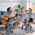 VATOS Kid Smart Robot Dog,Programmable Remote Control Robotic Dog with Bluetooth and Multi-Color LED Eyes, Singing Dancing USB Rechargeable Interactive Robot Puppy Toy for Boys Girls Ages 3-10 Grey