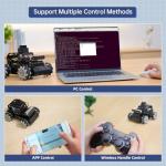 ROS2 Robot Car for Raspberry Pi 5 Programmable AI Smart Robot Kit 3D Depth Camera Lidar SLAM Mapping Navigation Path Planning Autonomous Driving 360° Movement Chassis, MentorPi M1 Without RPi