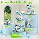 STEMTRON Programmable Remote Control Robotic Pet, Interactive Robo Dog & Cat, RC Robot with Touch Sensing, LED Eyes, Dance & Music
