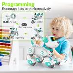 STEMTRON Programmable Remote Control Robotic Pet, Interactive Robo Dog & Cat, RC Robot with Touch Sensing, LED Eyes, Dance & Music