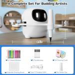 RIVGOT Drawing Robot for Kids with 150 Cards, Voice Interactive Educational Drawing Machine, Montessori Painting Learning Toys for 3 4 5 6 7 8 Year Old Boys Girls Birthday Party