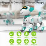 STEMTRON Programmable Remote Control Robotic Pet, Interactive Robo Dog & Cat, RC Robot with Touch Sensing, LED Eyes, Dance & Music