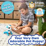Robo Pets Robot Dog Toy for Girls and Boys - Remote Control Robot Toy Puppy with LEDs, Sound FX, Interactive Hand Motion Gestures, STEM Program Treats, Dancing and Walking RC Pet for Kids (Blue)